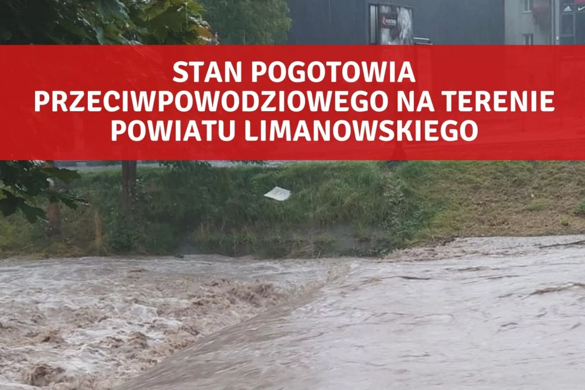 Wprowadzenie stanu pogotowia przeciwpowodziowego na terenie powiatu limanowskiego