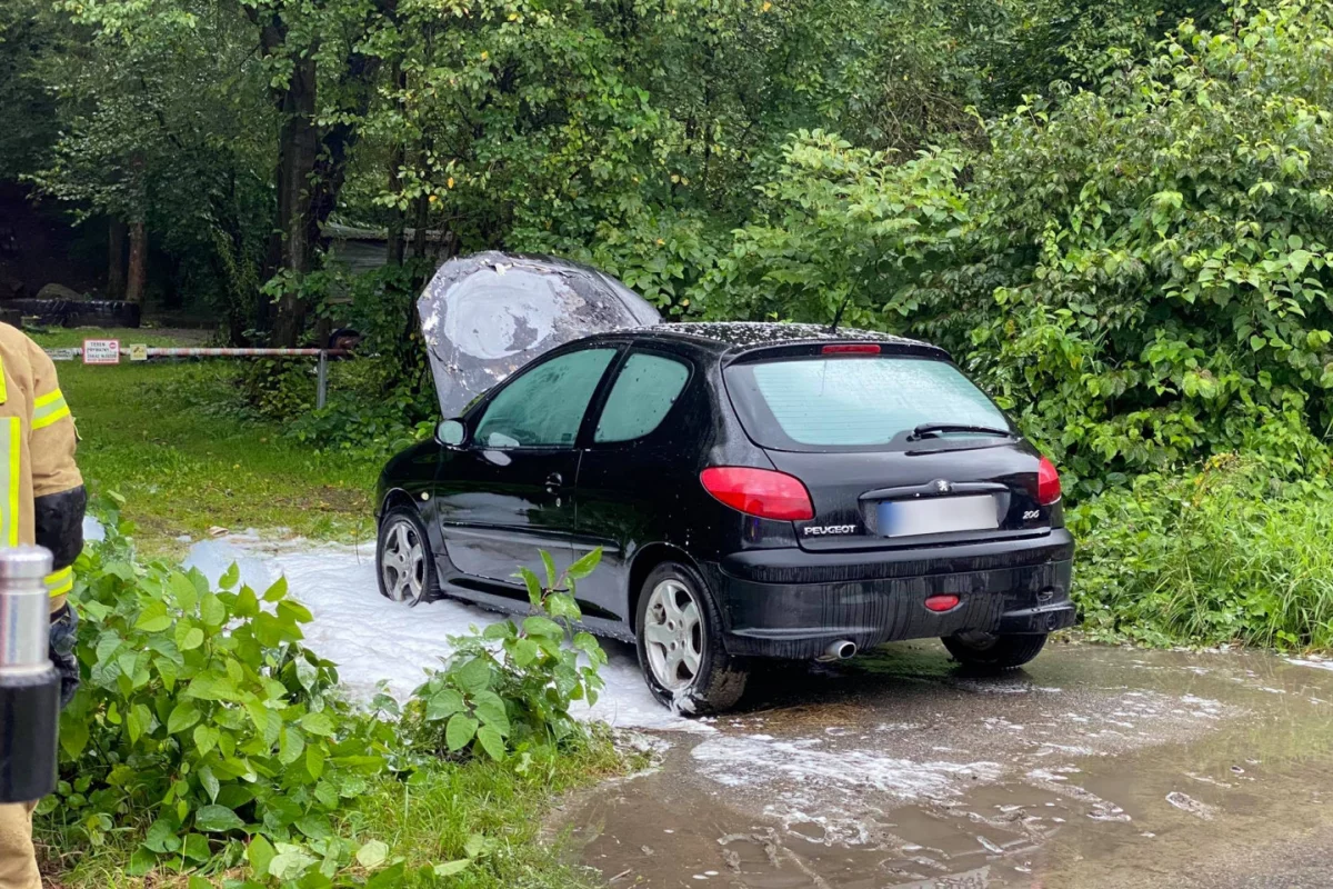 Pożar samochodu osobowego