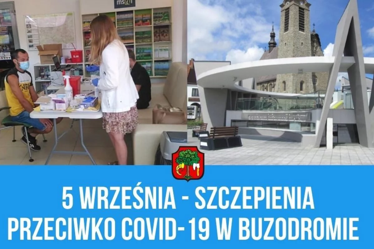 W niedzielę 5 września – szczepienia przeciwko Covid-19 w buzodromie na rynku