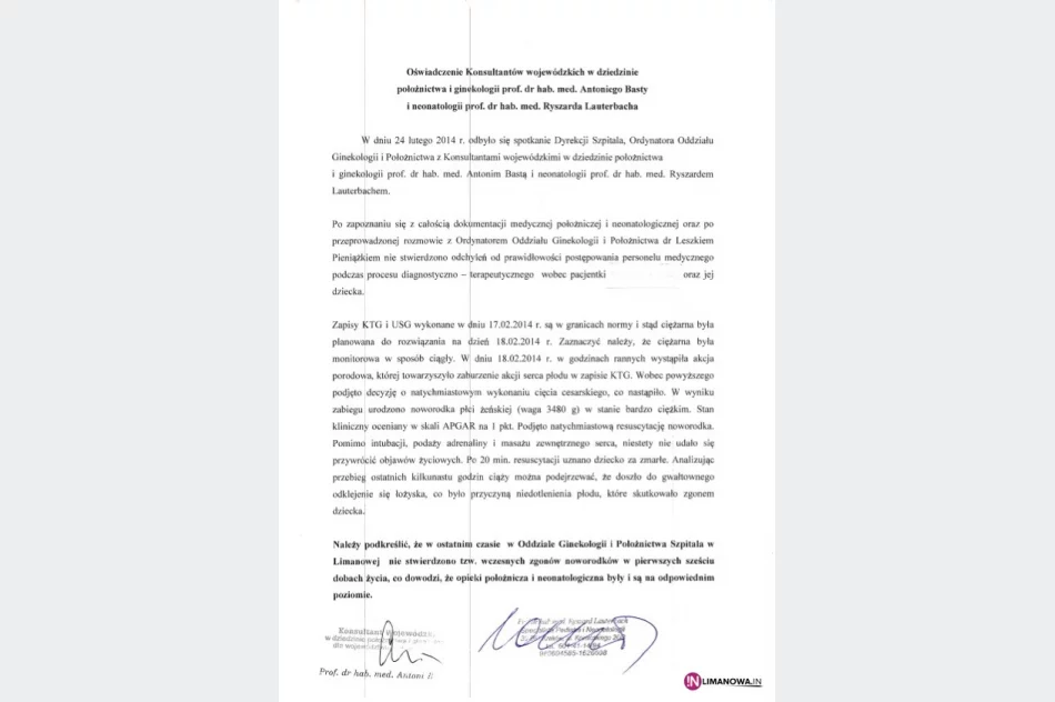 Opinia konsultantów. Ordynator oddał się do dyspozycji - zdjęcie 2