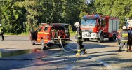 Zapaliła się koparko-ładowarka. Pożar ugasili strażacy - zdjęcie 4