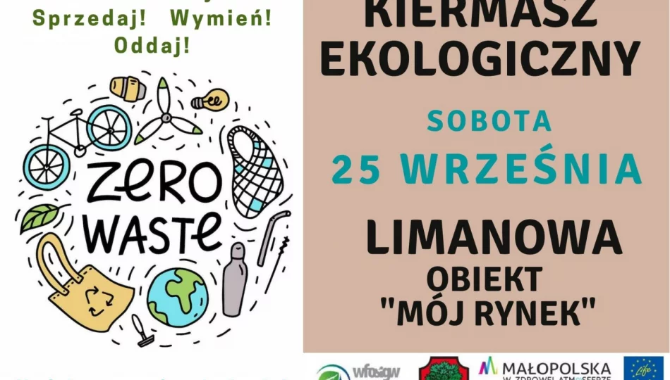 KIERMASZ EKOLOGICZNY „ZERO WASTE” –„NIE MARNUJ” – 25 września w Limanowej - zdjęcie 1