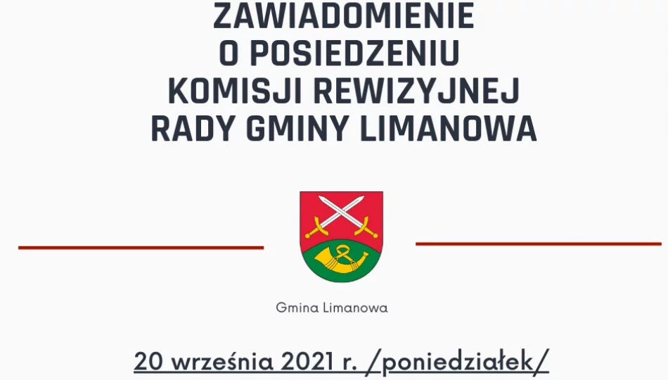 Posiedzenie Komisji Rewizyjnej Rady Gminy Limanowa w dniu 20 września 2021 - zdjęcie 1