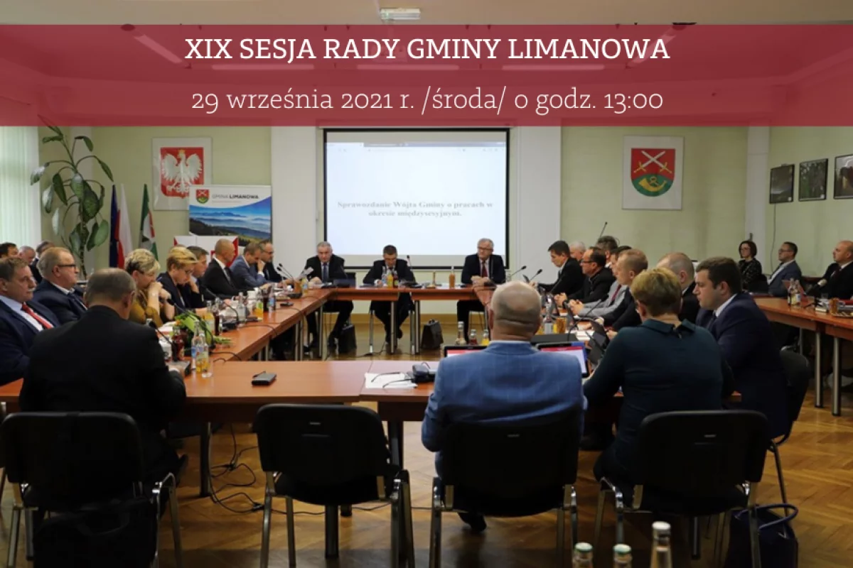 Zaproszenie dla mieszkańców na XIX Sesję Rady Gminy Limanowa