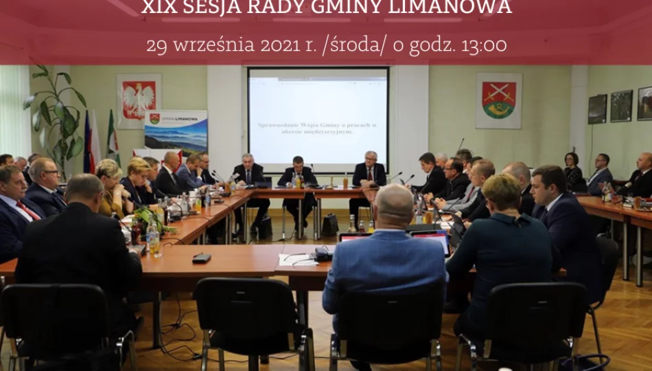 Zaproszenie dla mieszkańców na XIX Sesję Rady Gminy Limanowa - zdjęcie 1