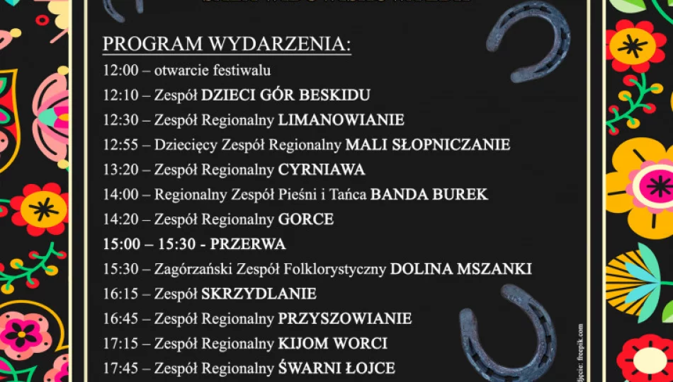 X Festiwal Zespołów Regionalnych Beskidu Wyspowego "Beskidzka Podkówecka" - program wydarzenia - zdjęcie 1