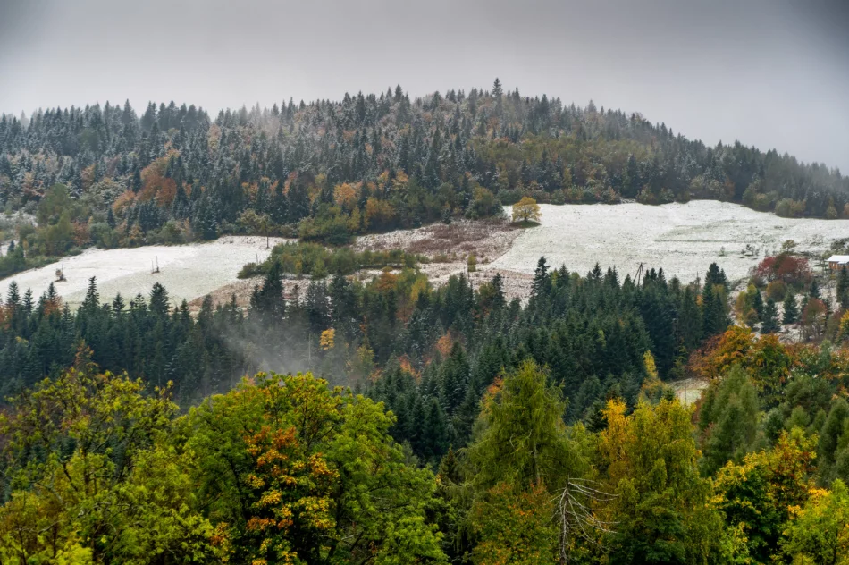 Spadł pierwszy śnieg. Lokalnie deszczowo, ale z rozpogodzeniami - w nocy mróz - zdjęcie 11
