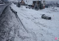 Dachowanie samochodów. Bardzo ślisko na drogach - zdjęcie główne