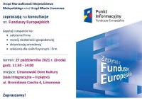 27 października zapraszamy na konsultacje nt. Funduszy Europejskich - zdjęcie główne