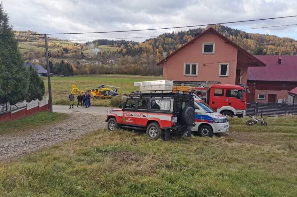 Mężczyzna przygnieciony przez traktor po długiej reanimacji zabrany przez LPR - zdjęcie 3