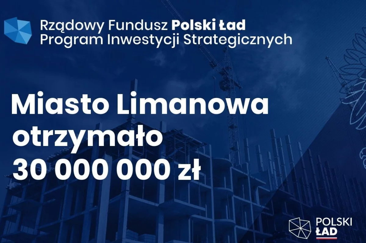  30 milionów dla Miasta Limanowa z Programu „Polski Ład”