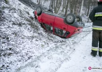 Dachowanie auta - lód na drogach - zdjęcie główne