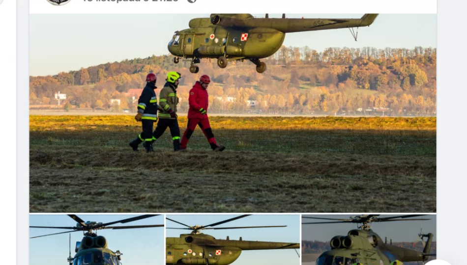 Strażackie ćwiczenia z wojskowym śmigłowcem - zdjęcie 1