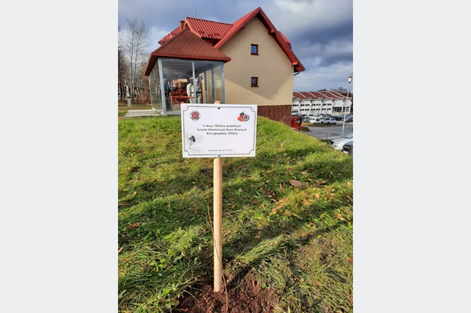 Przy remizie OSP Limanowa zasadzono dąb na pamiątkę 100-lecia Związku OSP RP - zdjęcie 11