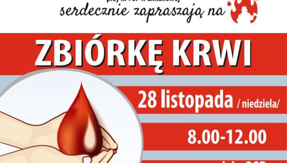 OSP Limanowa w niedzielę 28 listopada organizuje zbiórkę krwi - zdjęcie 1