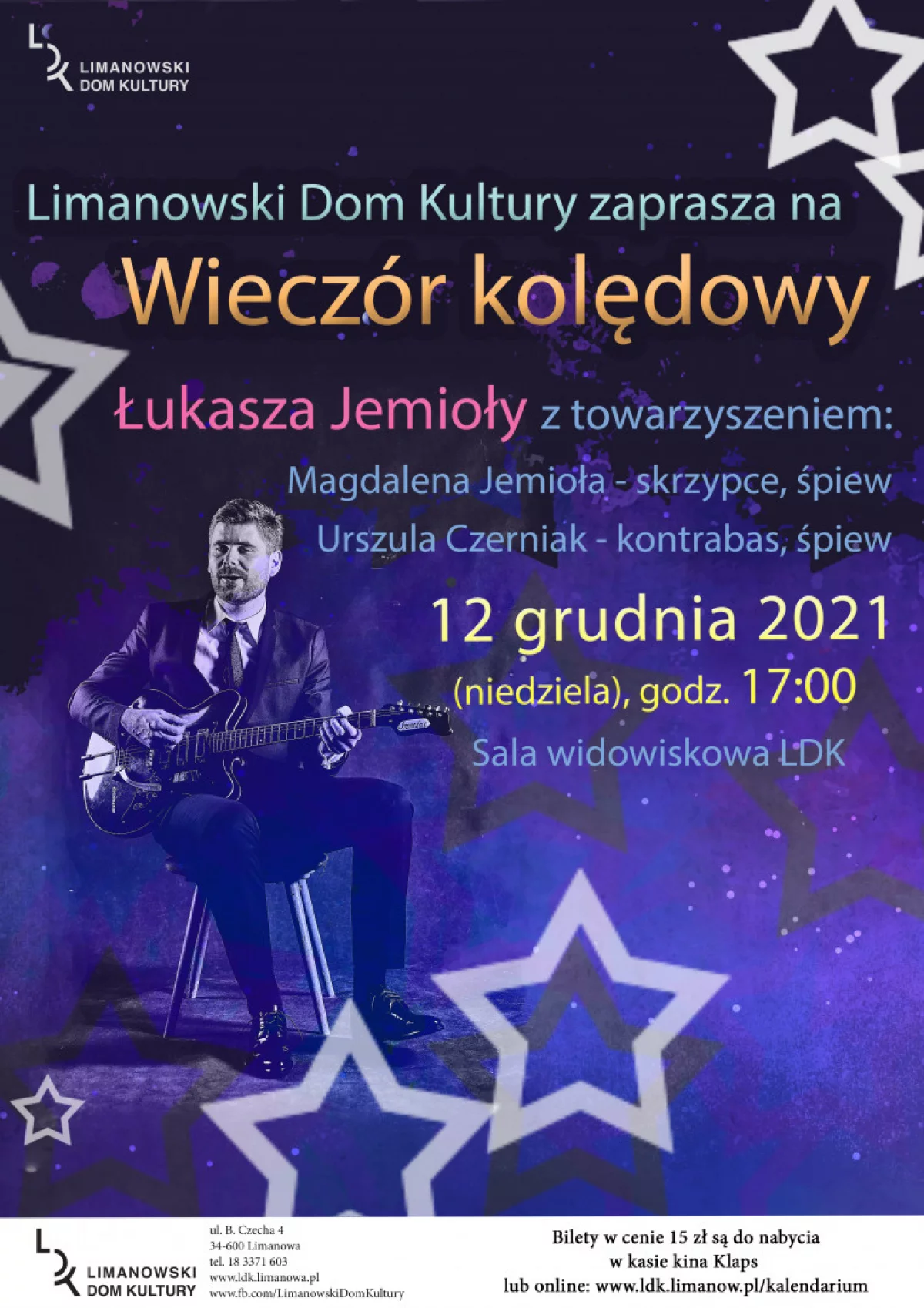  Wieczór kolęd w LDK - zapraszamy na świąteczny koncert Łukasza Jemioły