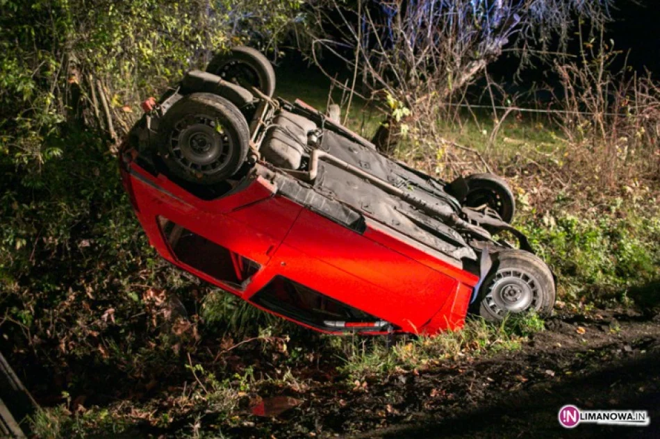 Dachowanie rajdówki. Kierowca w szpitalu - zdjęcie 2