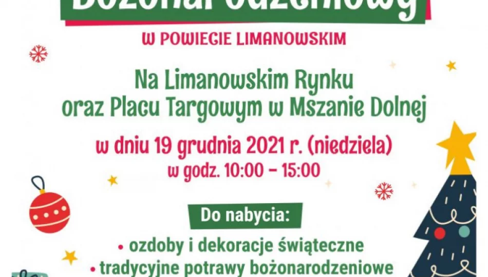 19 grudnia odbędzie się Świąteczny Kiermasz na limanowskim rynku - zdjęcie 1