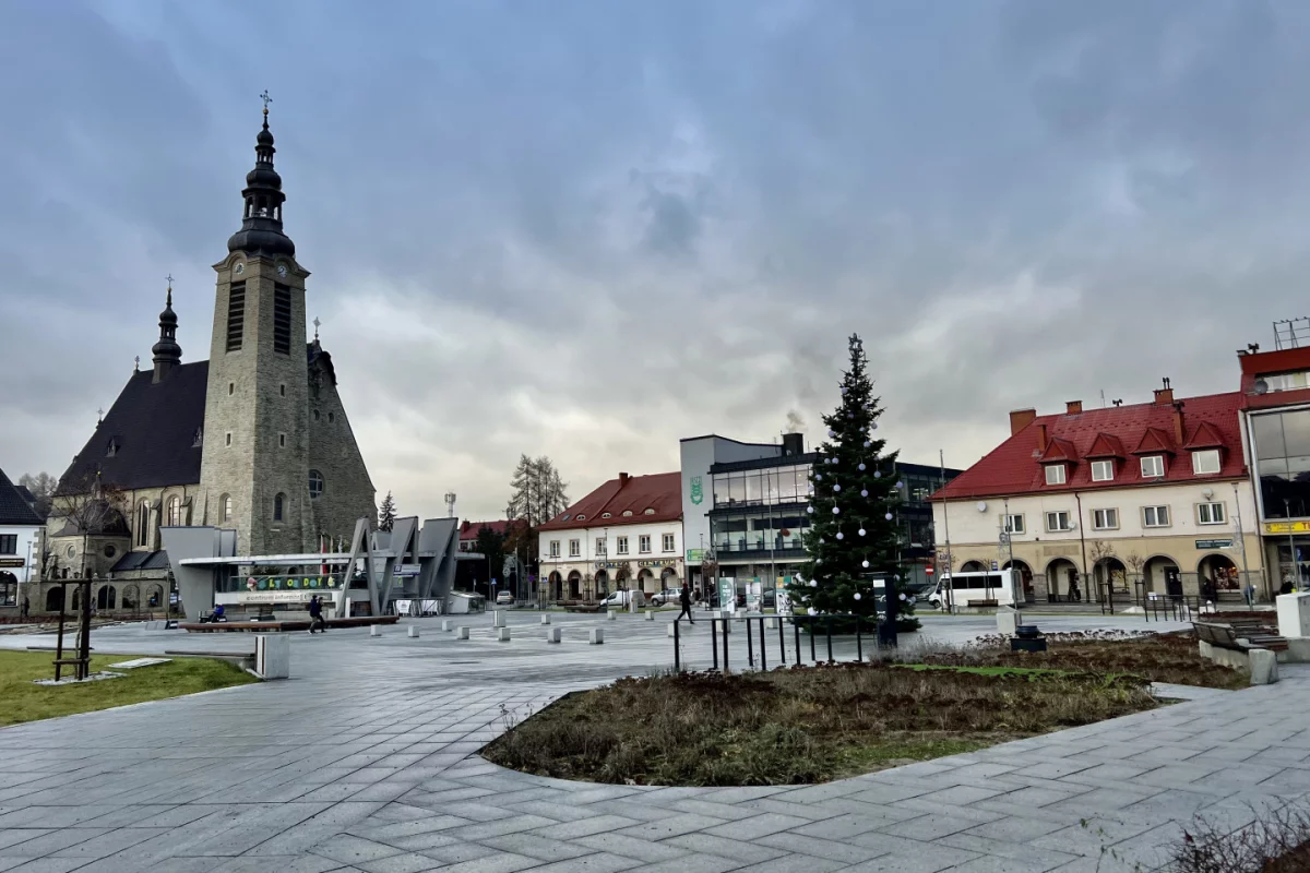 Świąteczna choinka zdobi już płytę rynku