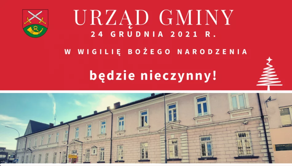 24 grudnia br. Urząd Gminy Limanowa będzie nieczynny - zdjęcie 1