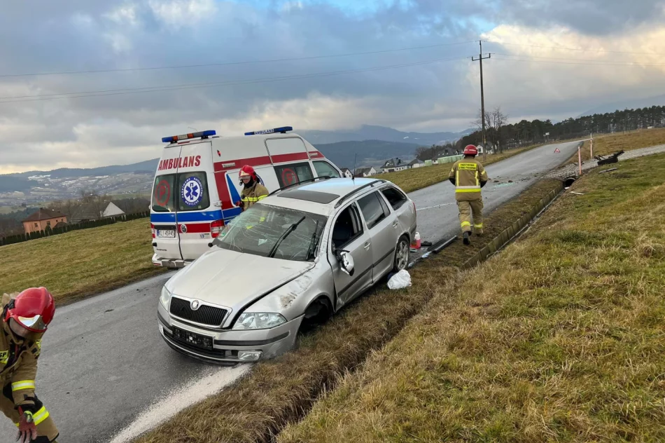 Samochód uderzył w przepust i dachował. W szpitalu 32-letnia kobieta i 12-letnie dziecko - zdjęcie 3