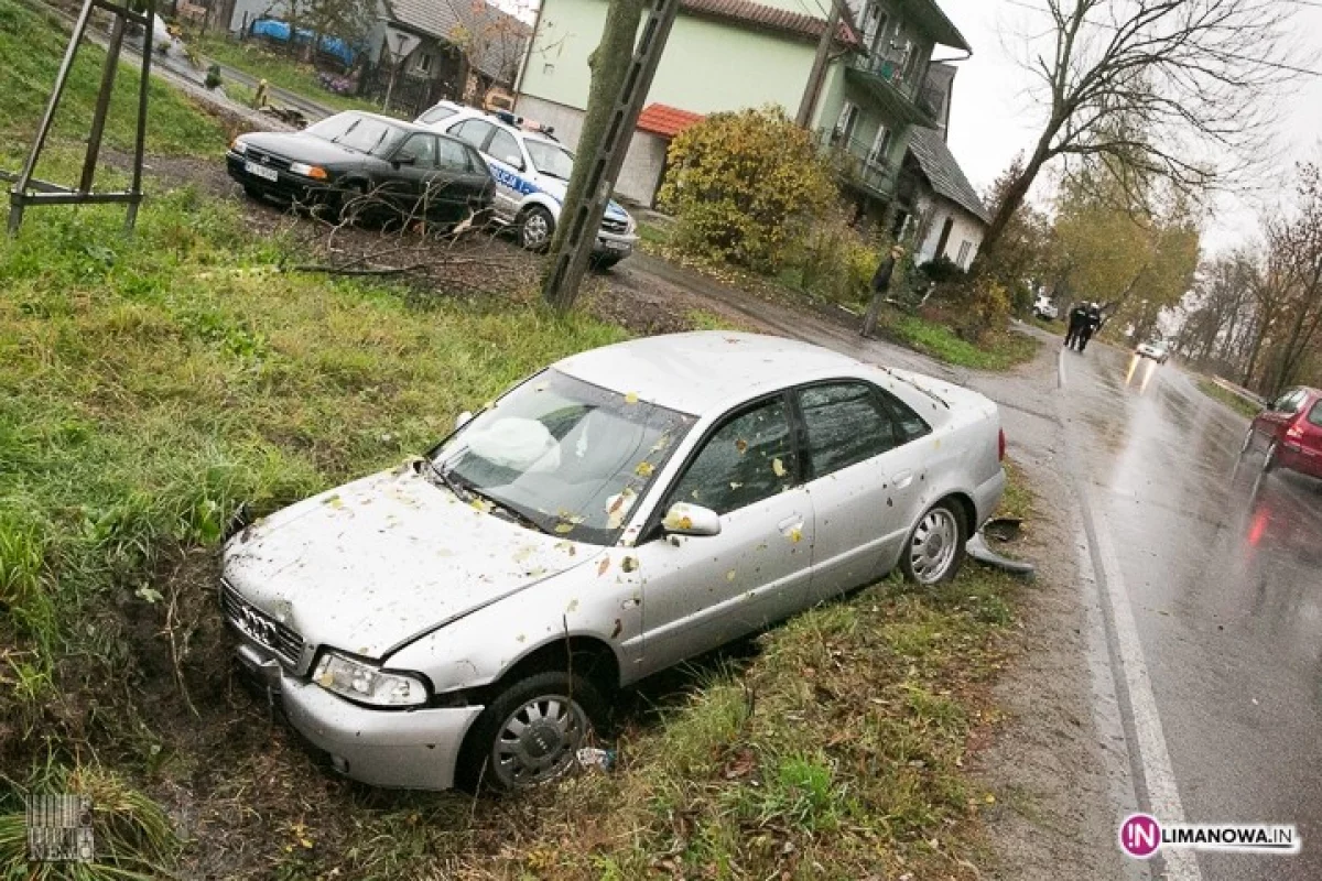 Wypadł z drogi i uderzył w ścianę