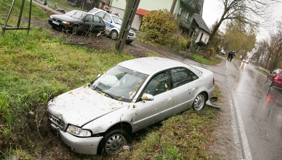 Wypadł z drogi i uderzył w ścianę - zdjęcie 1