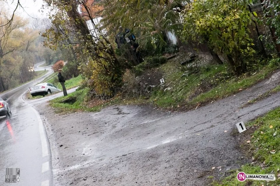 Wypadł z drogi i uderzył w ścianę - zdjęcie 2