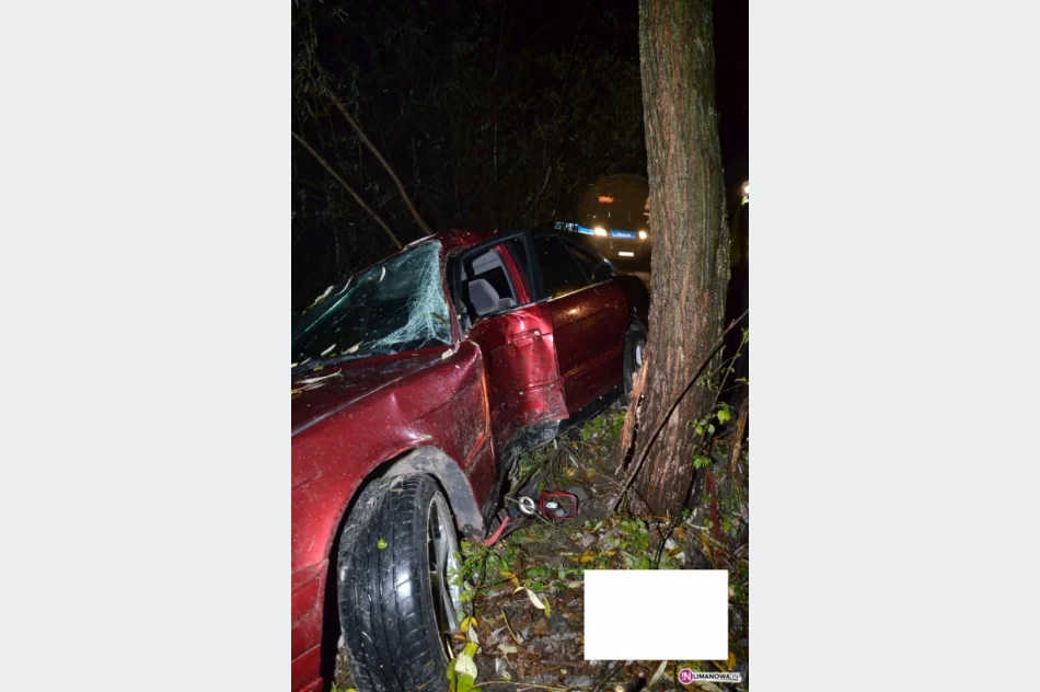 Bmw uderzyło w drzewo. 'Kierowca' pijany - zdjęcie 2