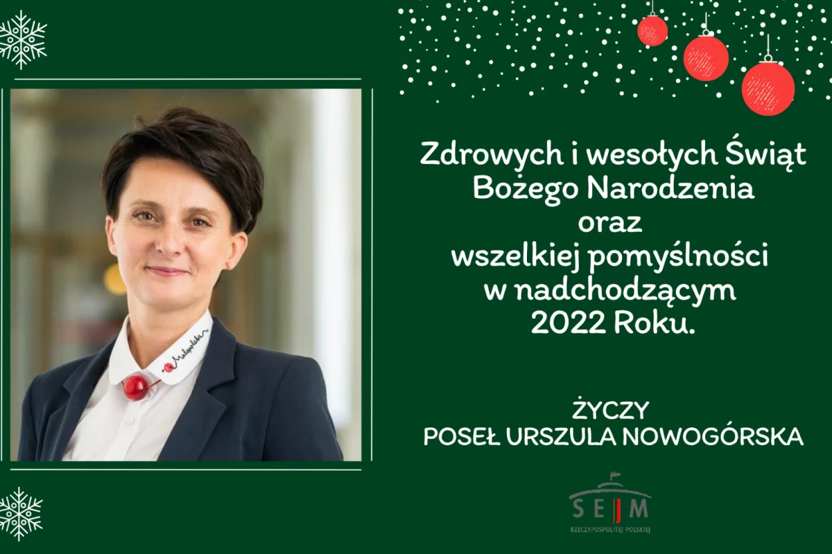 Życzenia od Poseł na Sejm RP Urszuli Nowogórskiej