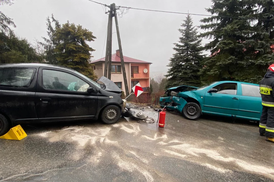 Czołowe zderzenie na łuku drogi - zdjęcie 4