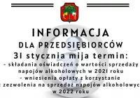 Informacja dla przedsiębiorców – dot. sprzedaży napojów alkoholowych - zdjęcie główne