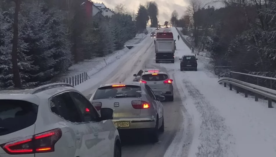 Burza śnieżna w regionie. Trudne warunki na drogach - zdjęcie 1