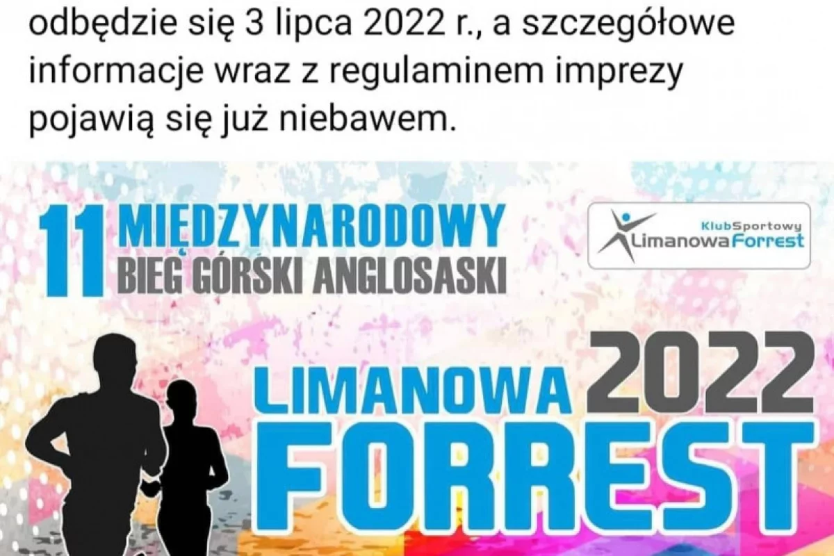 Limanowa Forrest wraca z popularnym biegiem