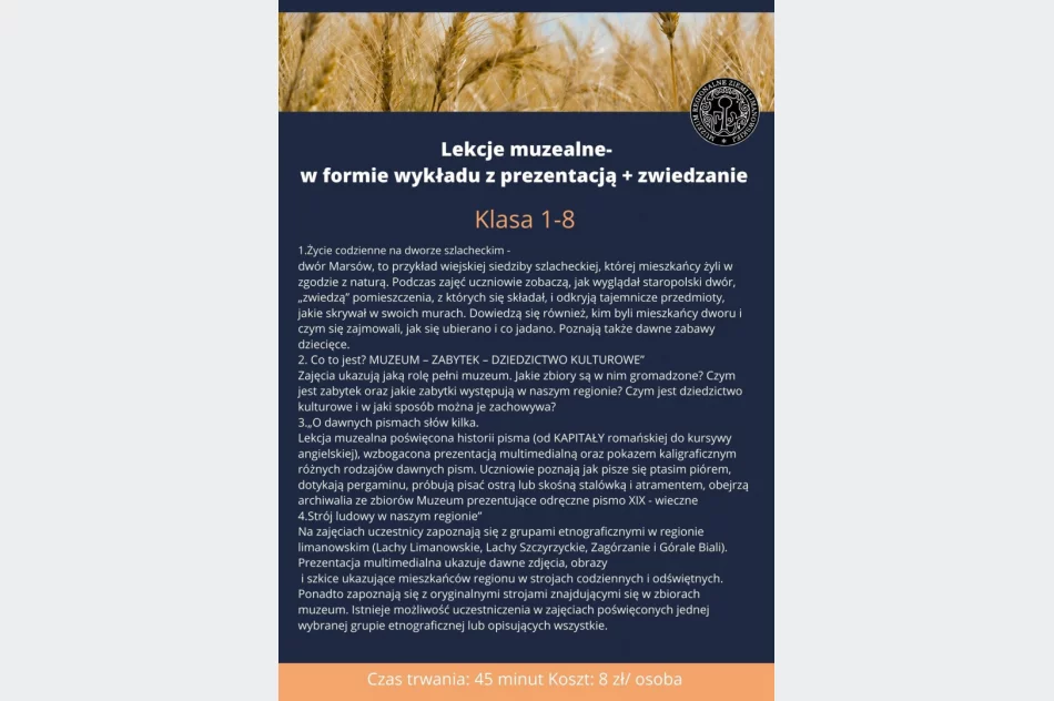 Oferta dydaktyczna Muzeum Regionalnego Ziemi Limanowskiej - zdjęcie 11