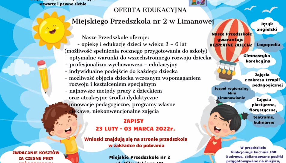 Oferta edukacyjna Miejskiego Przedszkola nr 2 w Limanowej - zdjęcie 1