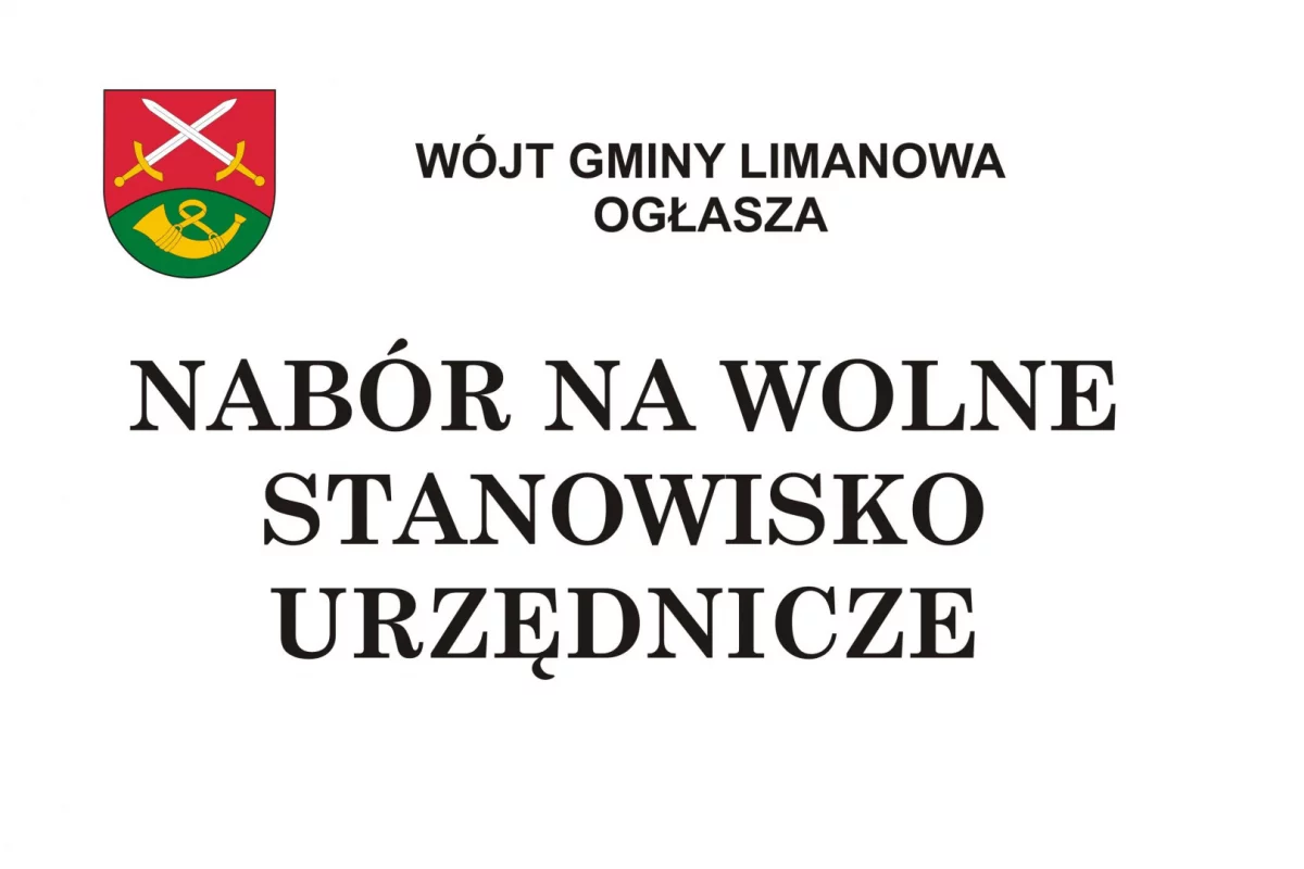 Nabór na wolne stanowisko urzędnicze podinspektora w Urzędzie Gminy Limanowa