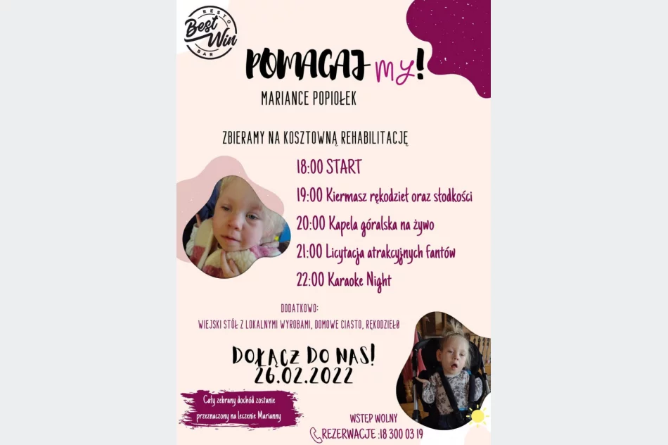 Przyjdź do restauracji, baw się i pomagają - będą zbierać dla Marianki - zdjęcie 2
