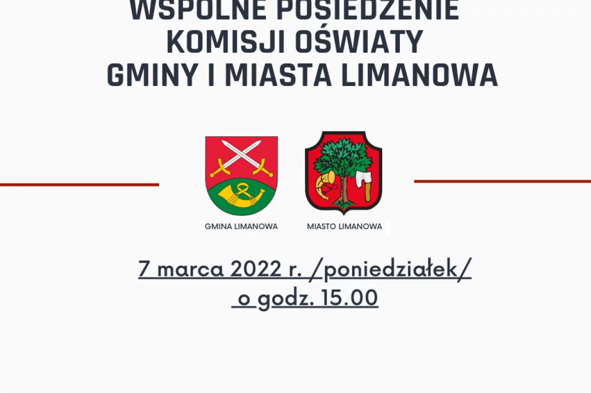 Wspólne posiedzenie Komisji Oświaty Gminy i Miasta Limanowa