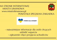 Zakładka "POMOC DLA UKRAINY" na stronie MIasta Limanowa - zdjęcie główne