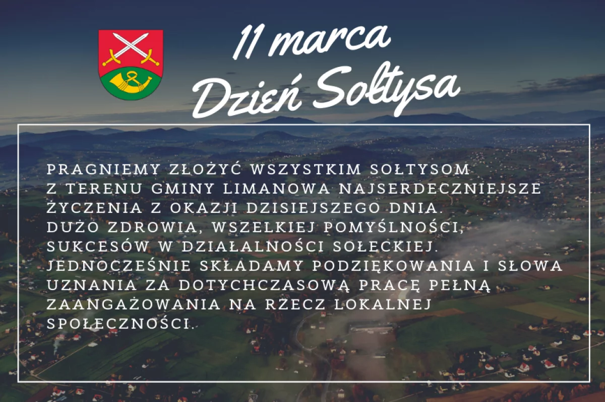 11 marca Dzień Sołtysa-życzenia od władz gminy Limanowa 