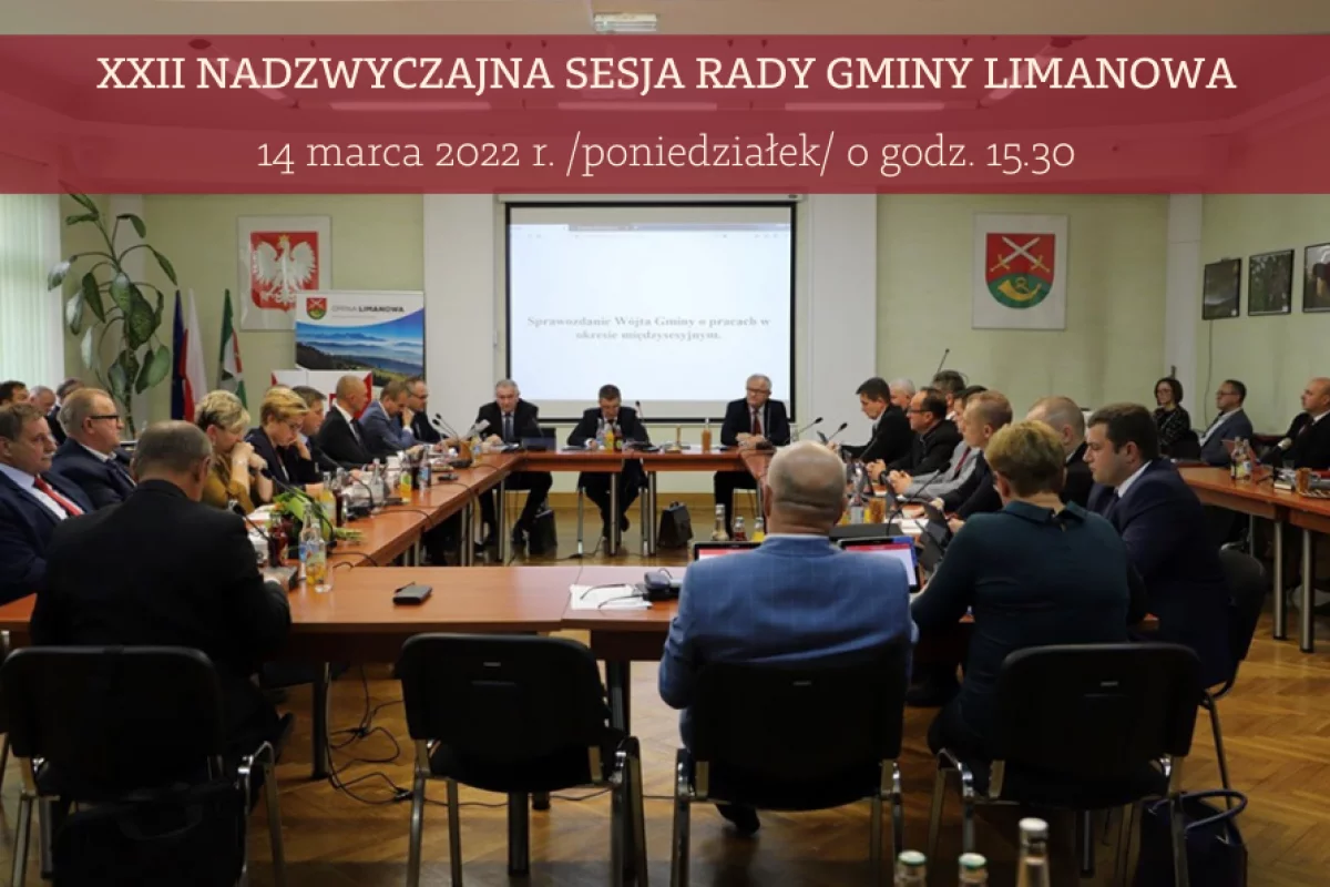 Zaproszenie na XXII nadzwyczajną sesję Rady Gminy