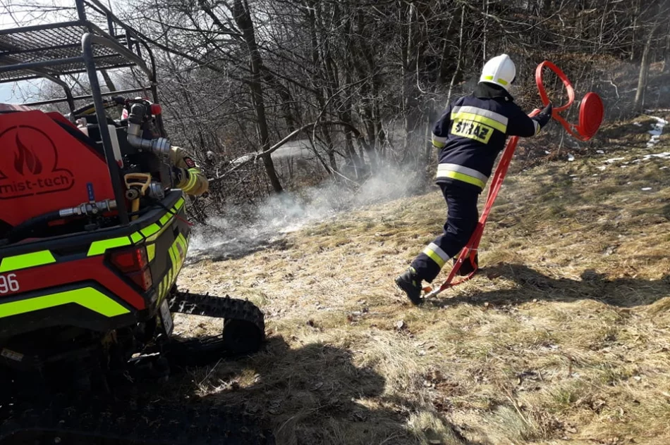 Dwie osoby poparzone w wyniku pożaru traw, wezwano śmigłowiec LPR - zdjęcie 2
