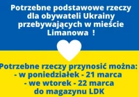 Uwaga – potrzebne rzeczy dla obywateli Ukrainy przebywających w mieście Limanowa - zdjęcie główne