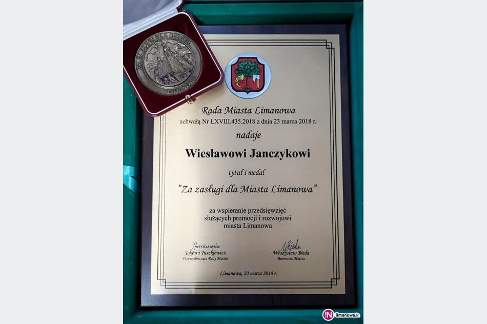 Poseł Wiesław Janczyk uhonorowany za zasługi dla Miasta Limanowa - zdjęcie 4