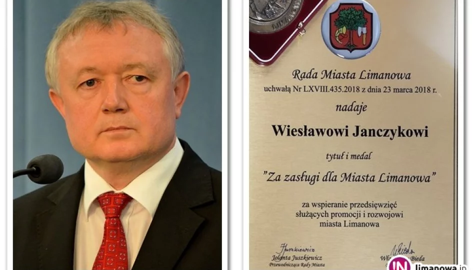Poseł Wiesław Janczyk zasłużonym dla Miasta Limanowa - zdjęcie 1
