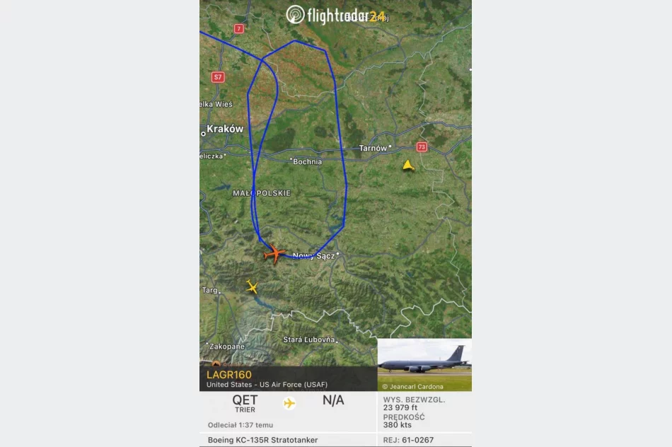 Amerykański myśliwiec F-35 tankuje nad Limanowszczyzną  - zdjęcie 2