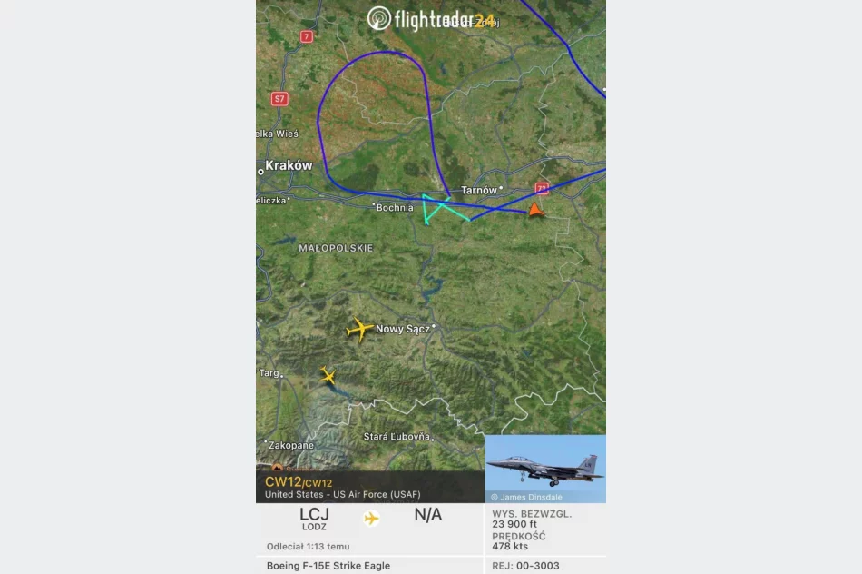 Amerykański myśliwiec F-35 tankuje nad Limanowszczyzną  - zdjęcie 3
