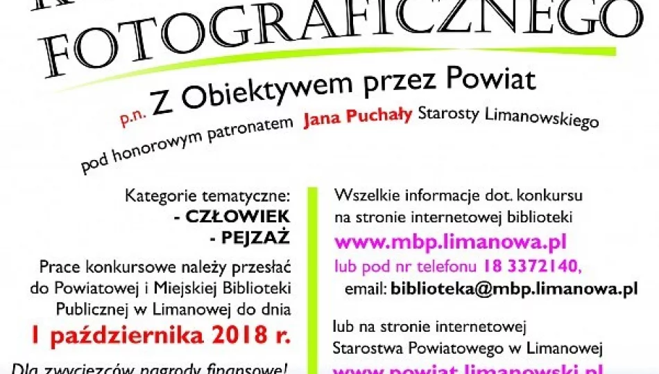 VI Edycja Powiatowego Konkursu Fotograficznego „Z obiektywem przez Powiat” - zdjęcie 1