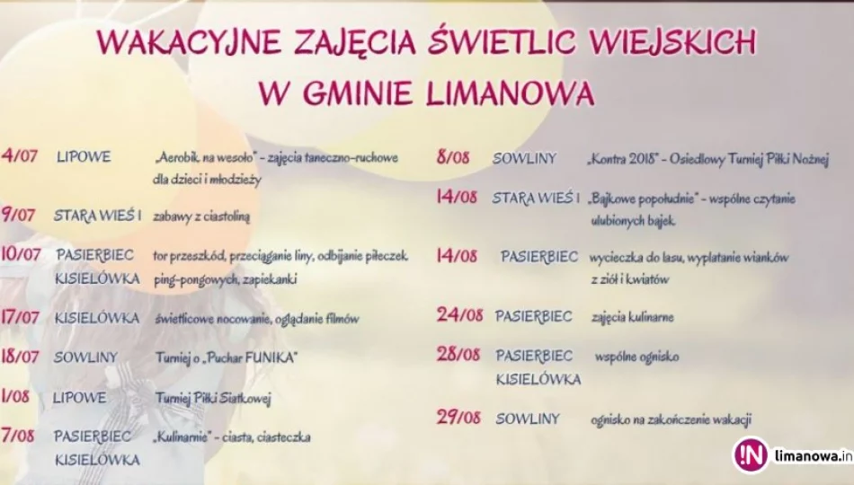 Wakacje 2018 w świetlicach gminnych! - zdjęcie 1